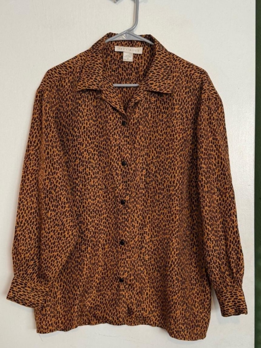 Vintage the limited animal print button down blouse 
size small